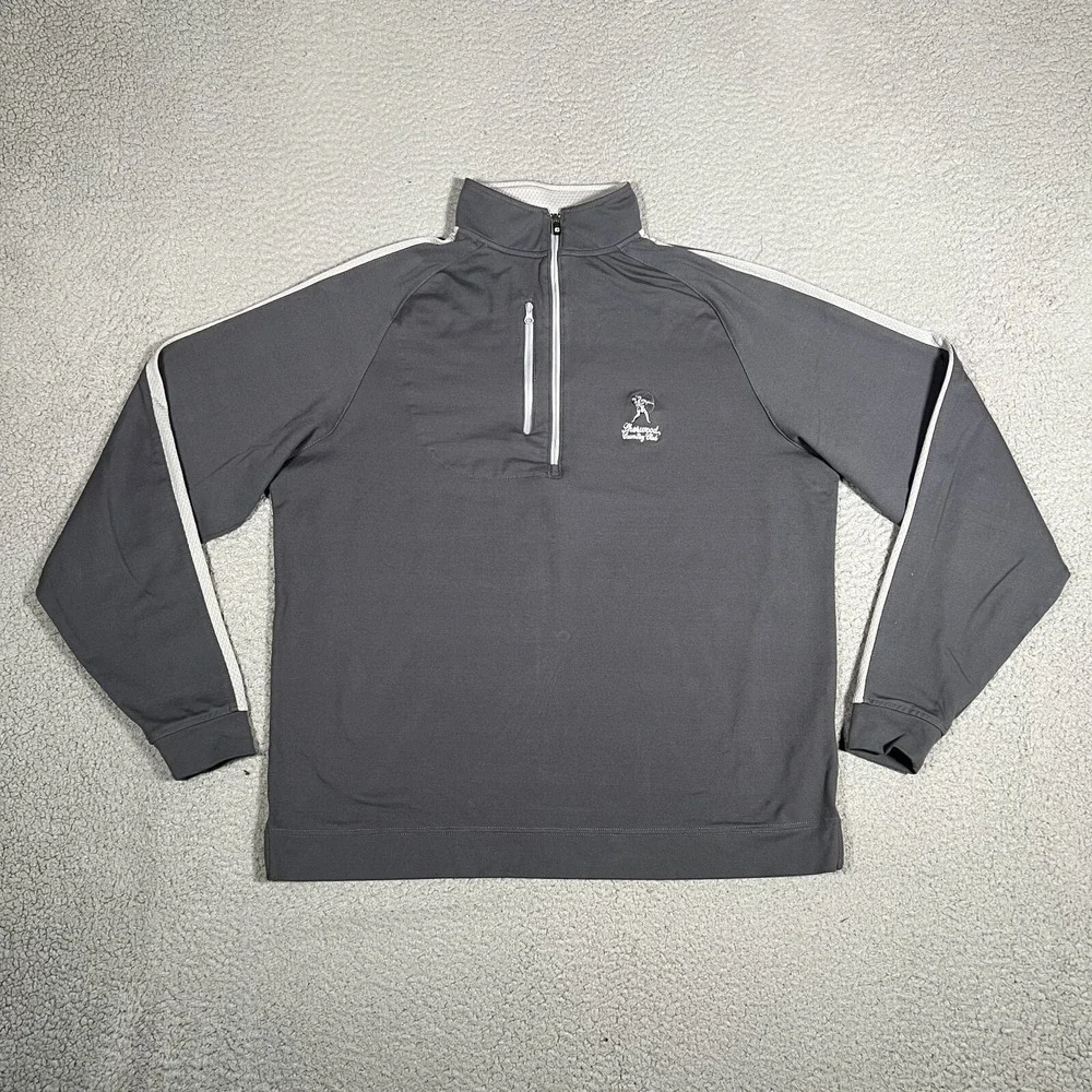 FootJoy Sweater Mens Medium Gray 1/4 Zip Golf Pullover Casual Preppy Sherwood CC